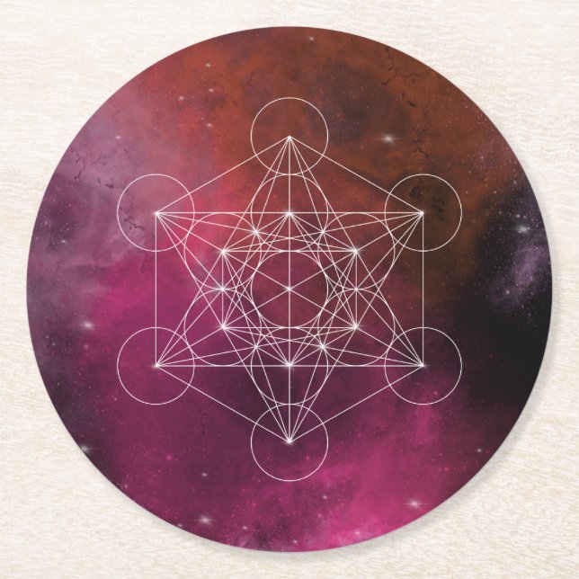 Metatron arcangel zen round paper coaster (Front)