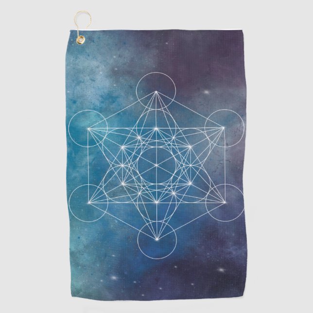 Metatron, chakra,zen,sacred geometric, angel golf towel (Front)