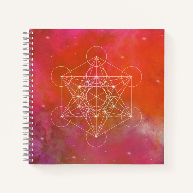 Metatron, chakra,zen,sacred geometric, angel, notebook (Front)