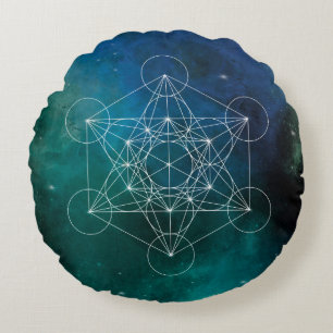 Metatron, chakra,zen,sacred geometric, angel, spir round cushion