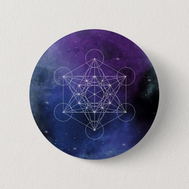 Metatron, chakra,zen,sacred geometric, geometry, 6 cm round badge (Front)