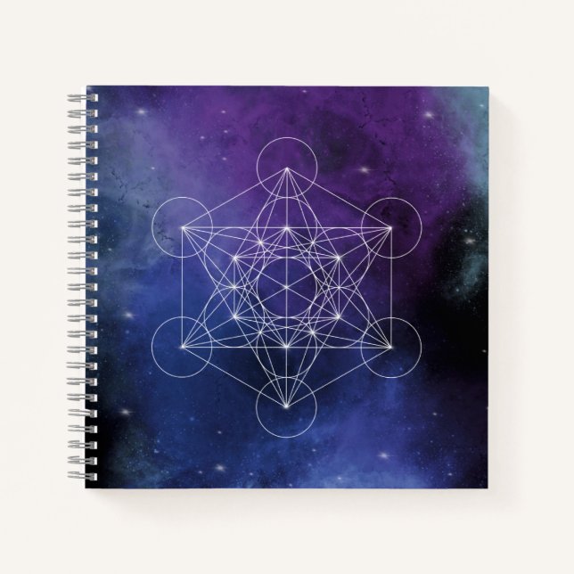 Metatron, chakra,zen,sacred geometric, geometry, notebook (Front)