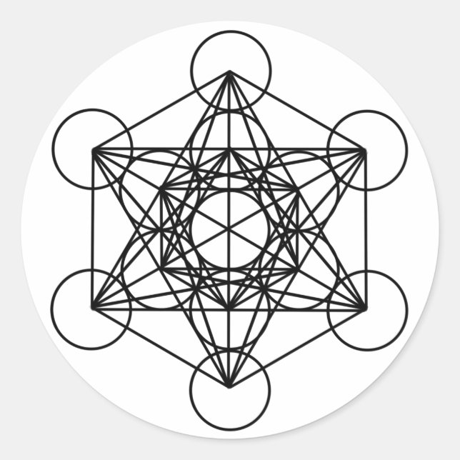 Metatron Cube Classic Round Sticker (Front)