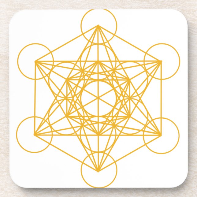 Metatron Cube Gold Coaster (Front)
