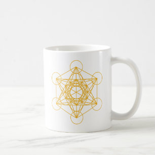 Metatron Cube Gold Coffee Mug
