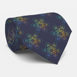 Metatron Cube Sacred Geometry Tie