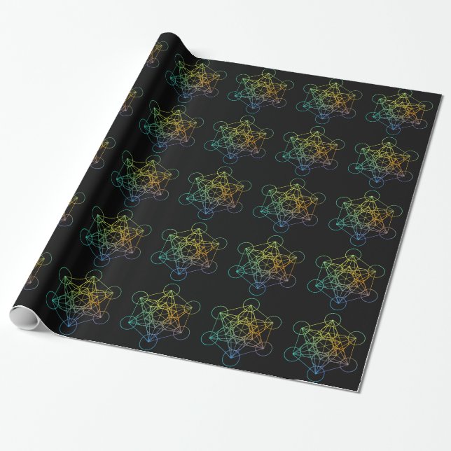 Metatron Cube Sacred Geometry Wrapping Paper (Unrolled)