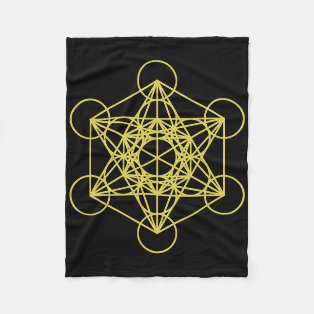 Metatron Cube Sacred Geometry Yoga Sacred Geometry Fleece Blanket (Front)