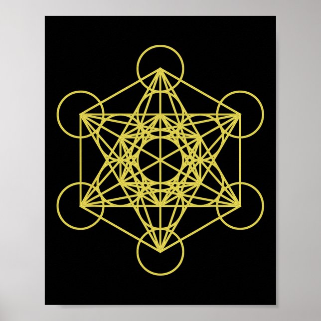Metatron Cube Sacred Geometry Yoga Sacred Geometry Poster (Front)