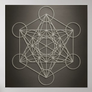 Metatron’s Cube Grey Pewter Poster