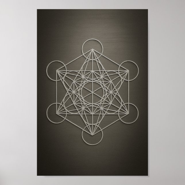 Metatron’s Cube Pewter & Grey Poster (Front)
