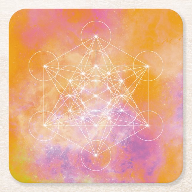 Metatron Square Paper Coaster (Front)