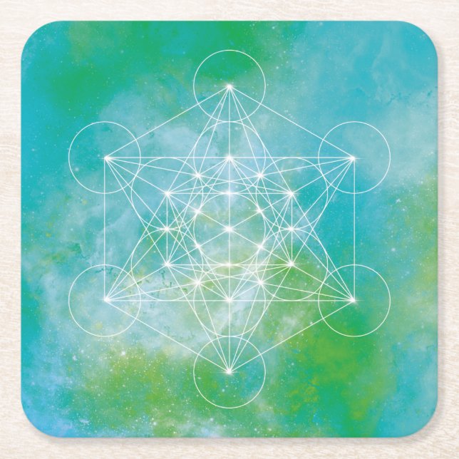 Metatron Square Paper Coaster (Front)