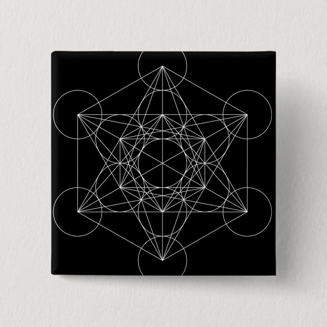Metatron's Cube 15 Cm Square Badge (Front)