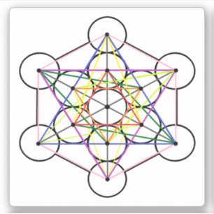 Metatron's Cube 3 inch square sticker
