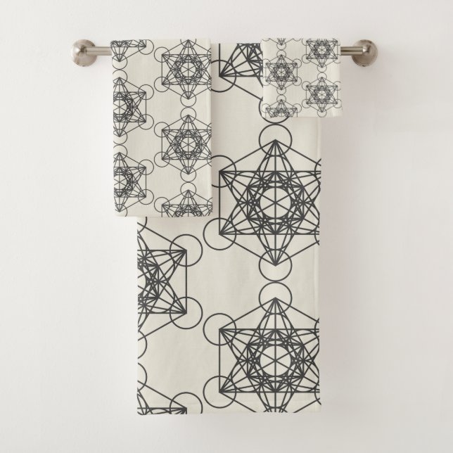Metatron's Cube Bathroom Towel Set (Insitu)