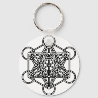 Metatron's Cube (Black) Key Ring