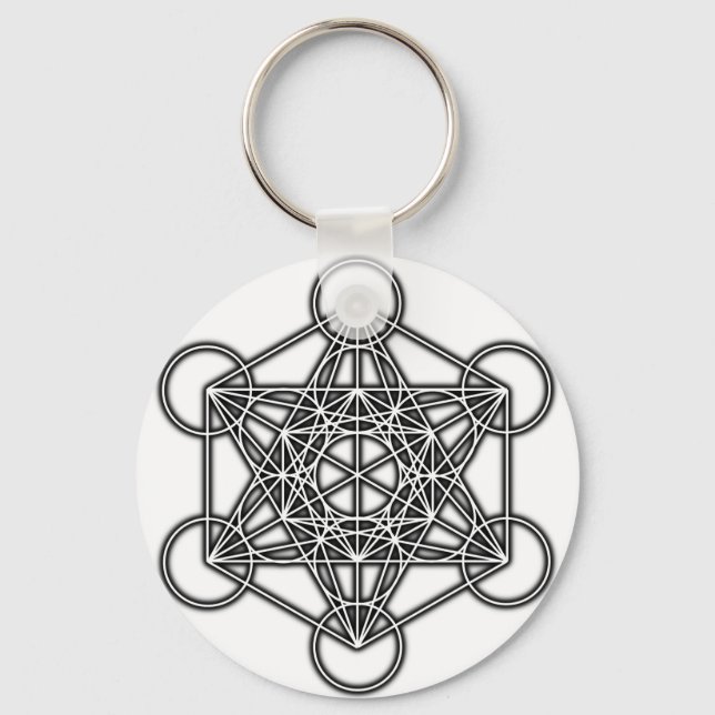 Metatron's Cube (Black) Key Ring (Front)