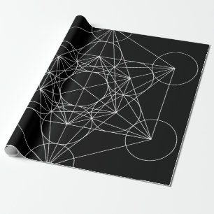 Metatron's Cube Black & White Wrapping Paper
