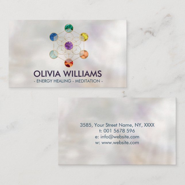 Metatron's Cube Chakras Sacred Geometry  Business Card (Front/Back)