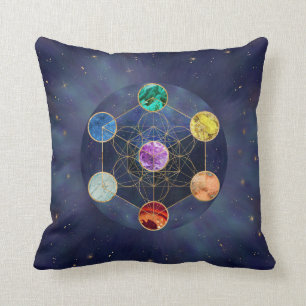 Metatron's Cube Chakras Sacred Geometry Cushion