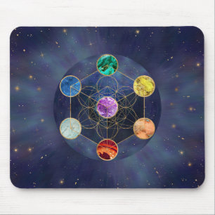 Metatron's Cube Chakras Sacred Geometry Mouse Mat
