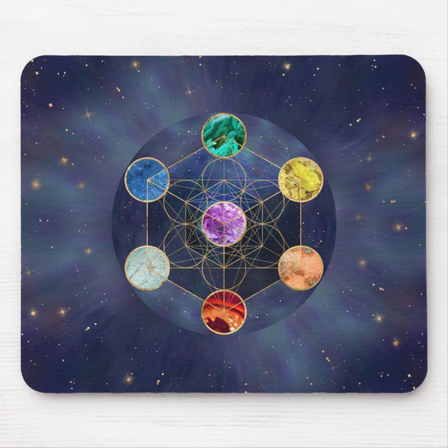 Metatron's Cube Chakras Sacred Geometry Mouse Mat (Front)