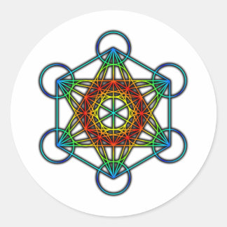 Metatron's Cube (Colour 1) Classic Round Sticker