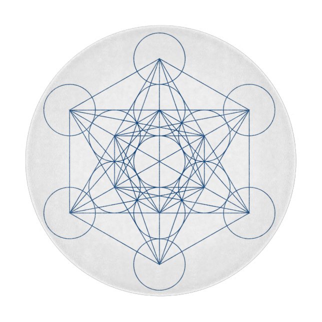 Metatron's Cube Crystal Grid Cutting Board (Front)