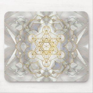 Metatron's Cube in lotus Sacred Geometry Mouse Mat