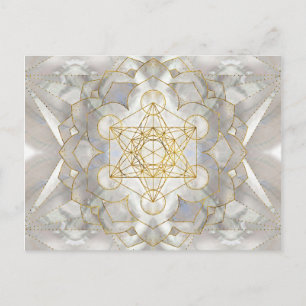 Metatron's Cube in lotus Sacred Geometry Postcard