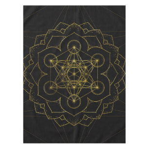 Metatron's Cube in lotus Sacred Geometry Tablecloth
