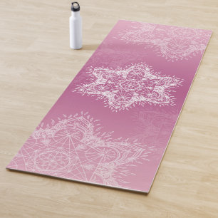 Metatrons cube Mandala rose Yoga Mat