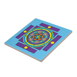 Metatron's Cube Merkaba Mandala Tile