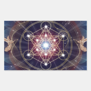 Metatron's Cube - Merkabah Rectangular Sticker