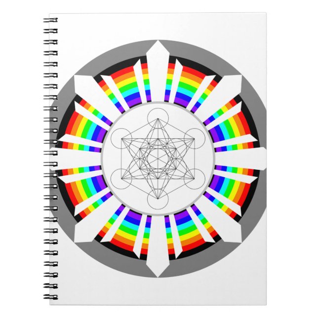 Metatron's Cube Rainbow Prism Notebook (Front)