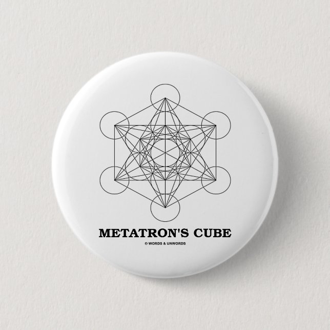 Metatron's Cube (Sacred Geometry) 6 Cm Round Badge (Front)