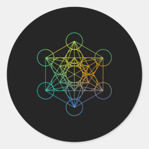 Metatrons Cube Sacred Geometry Funny Family Retro  Classic Round Sticker