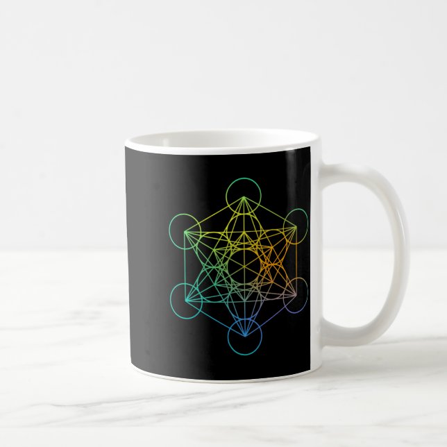 Metatrons Cube Sacred Geometry Funny Family Retro  Coffee Mug (Right)
