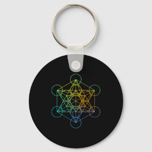 Metatrons Cube Sacred Geometry Funny Family Retro Key Ring