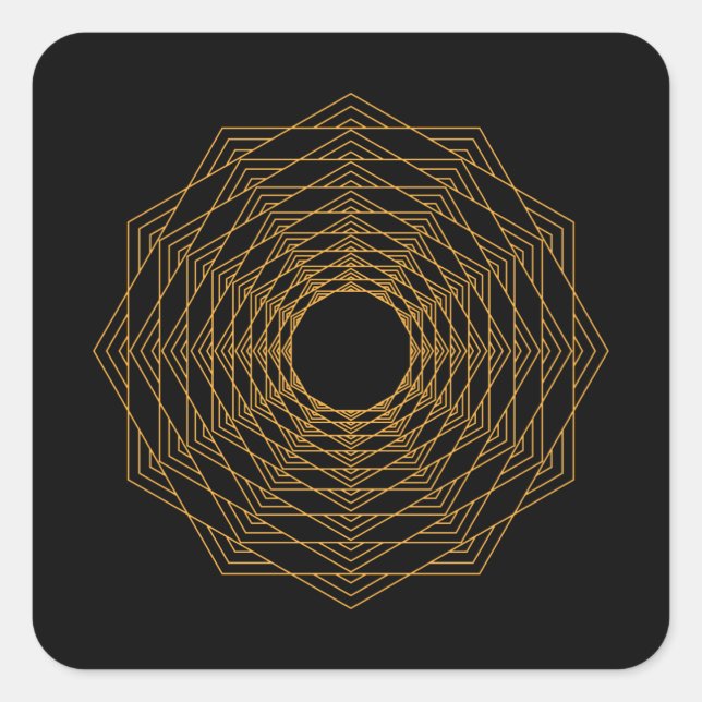 METATRONS CUBE SACRED GEOMETRY Gift Mandala Yoga Square Sticker (Front)
