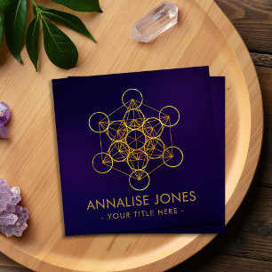Metatron's Cube Sacred Geometry Ornament Square Bu Business Card