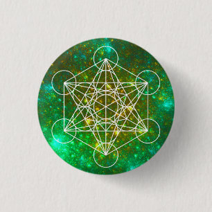 Metatron's Cube, Sacred Geometry, Spiritual Symbol 3 Cm Round Badge