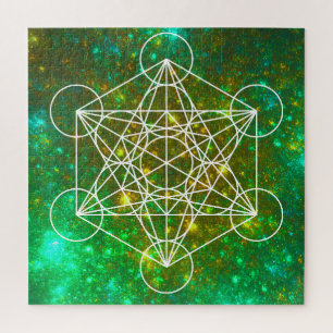 Metatron's Cube, Sacred Geometry, Spiritual Symbol Jigsaw Puzzle