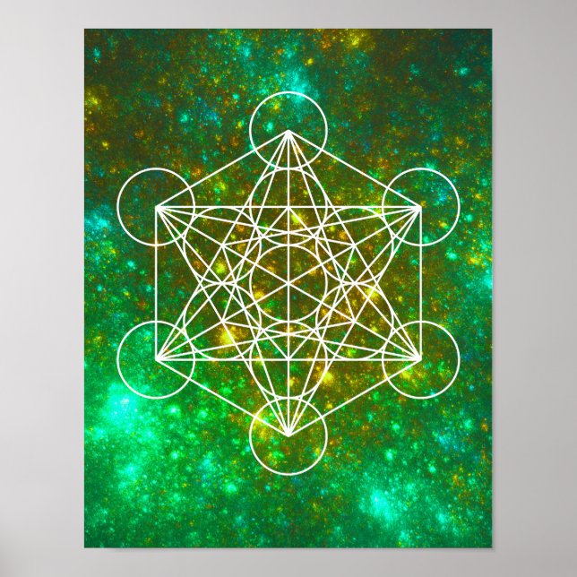 Metatron's Cube, Sacred Geometry, Spiritual Symbol Poster (Front)