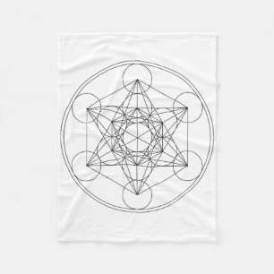 Metatrons Cube Sacred Geometry Yoga Spiritual Symb Fleece Blanket