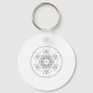 Metatrons Cube Sacred Geometry Yoga Spiritual Symb Key Ring