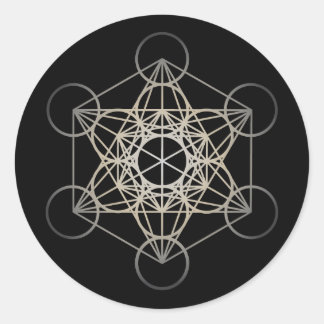 Metatron's Cube - Silver Version Classic Round Sticker