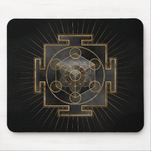 Metatron's Cube Sri Yantra Sacred Geometry Mouse Mat