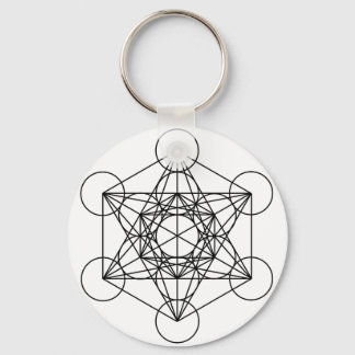 Metatron's Cube (White) Key Ring